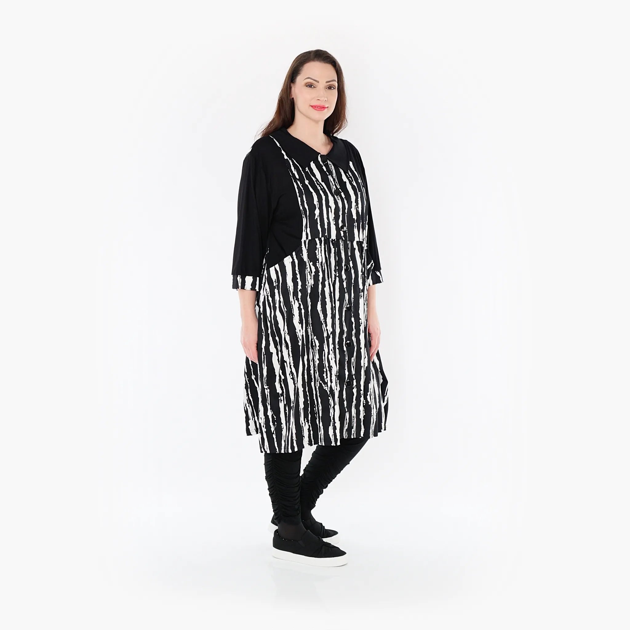 Ballon Bluse von AKH Fashion aus Viskose, 1418.06899, Schwarz/Weiß, Schick, Modern, Bequem