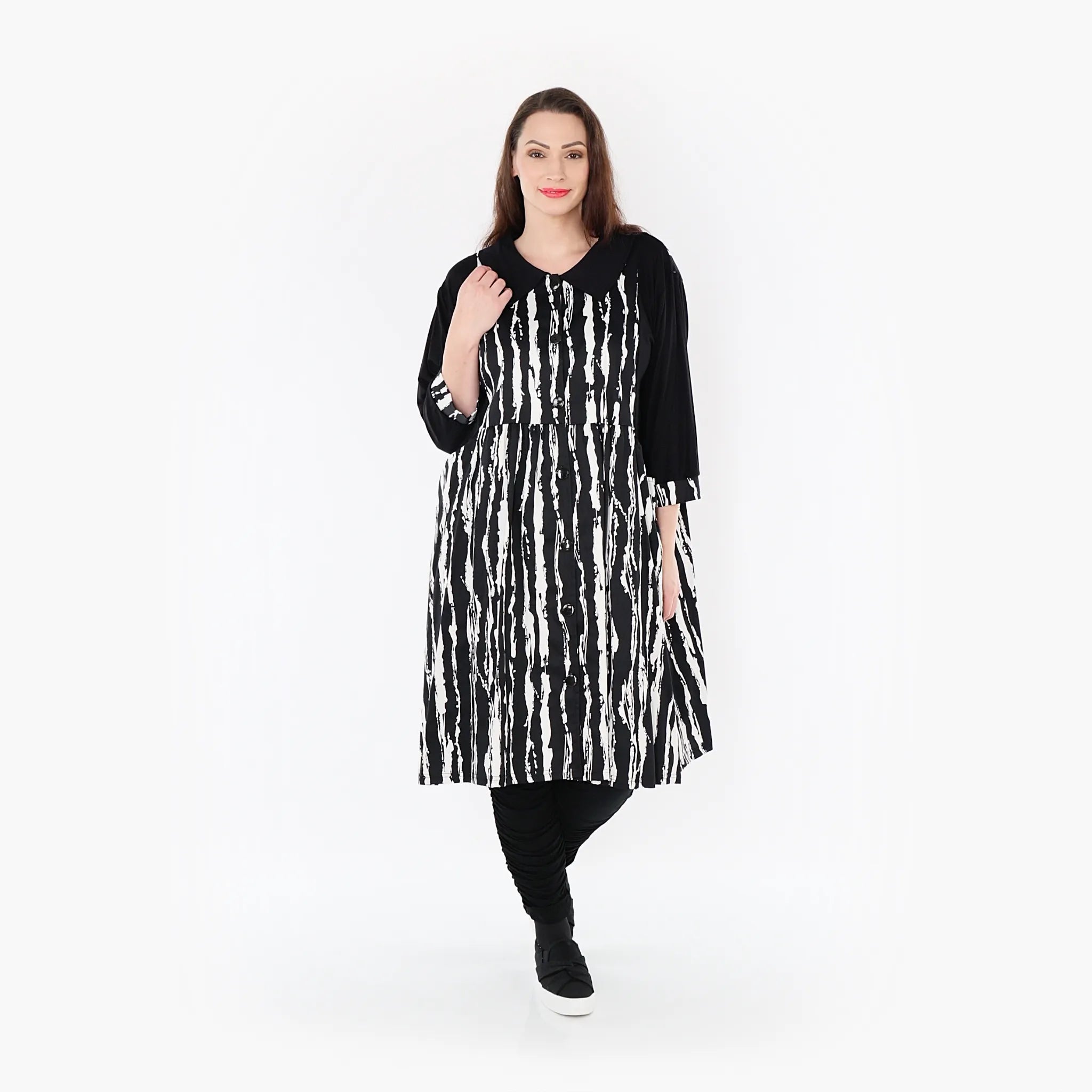  Ballon Bluse von AKH Fashion aus Viskose, 1418.06899, Schwarz/Weiß, Schick, Modern, Bequem