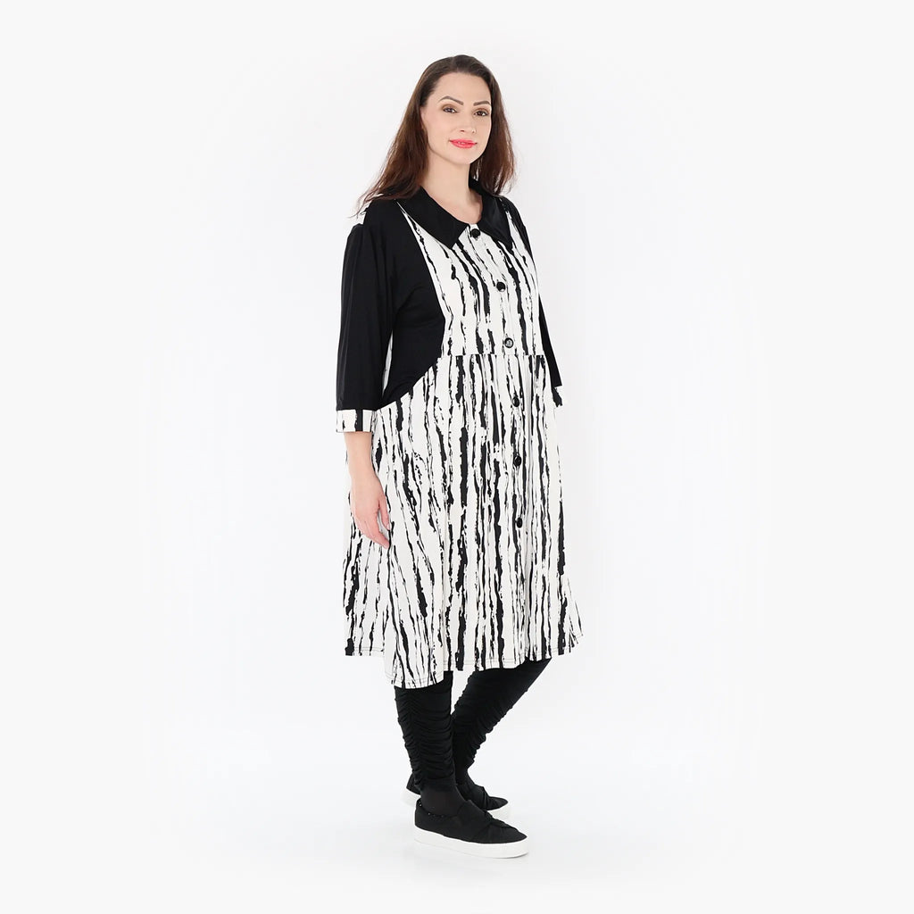  Ballon Bluse von AKH Fashion aus Viskose, 1418.06899, Weiß/Schwarz, Schick, Modern, Bequem