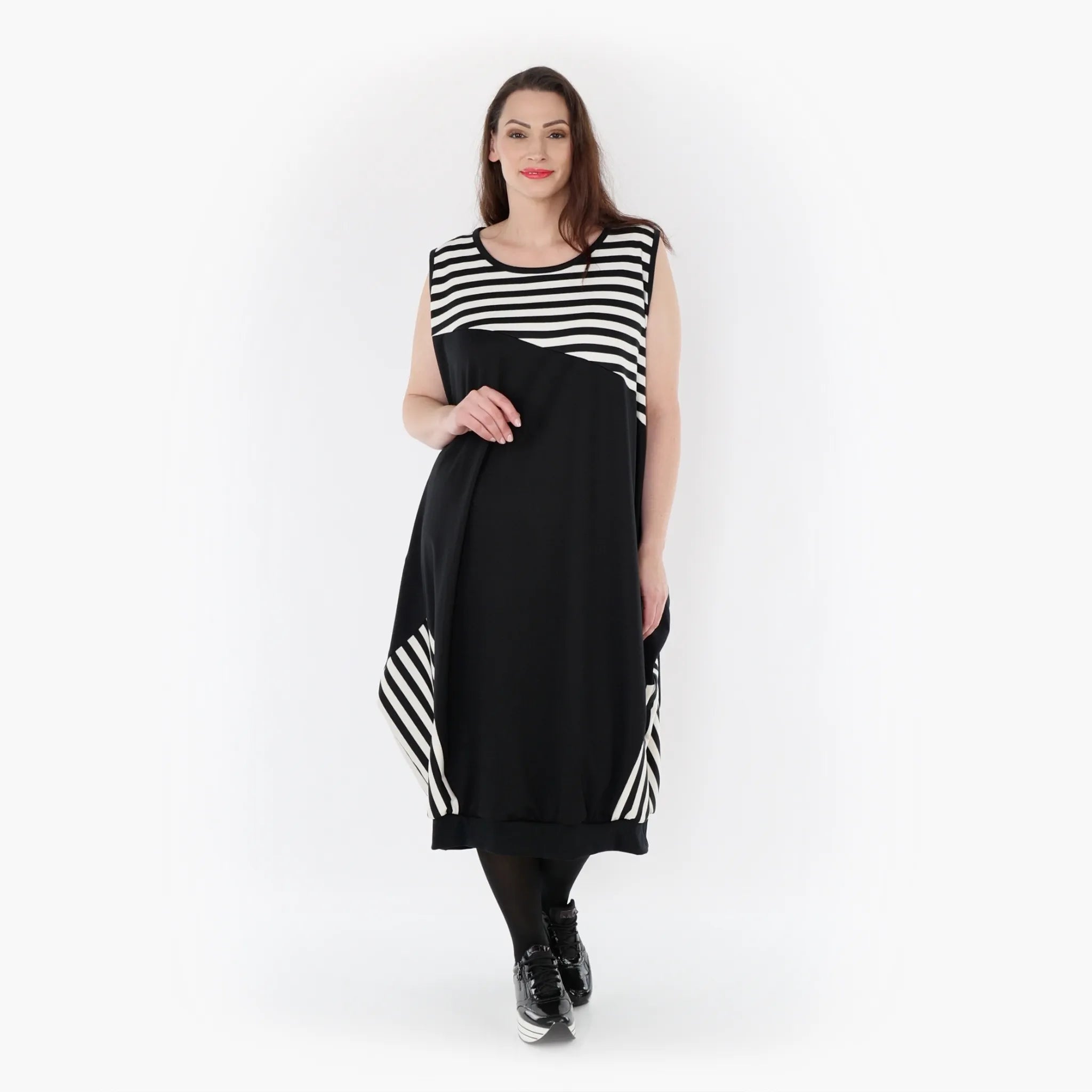  Ballon Tunika von AKH Fashion aus Viskose, 1419.06902, Ecru/Schwarz, Schick, Modern