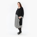  Ballonkleid von AKH Fashion aus Viskose, 1419.06903, Ecru/Schwarz, Schick, Modern, Bequem