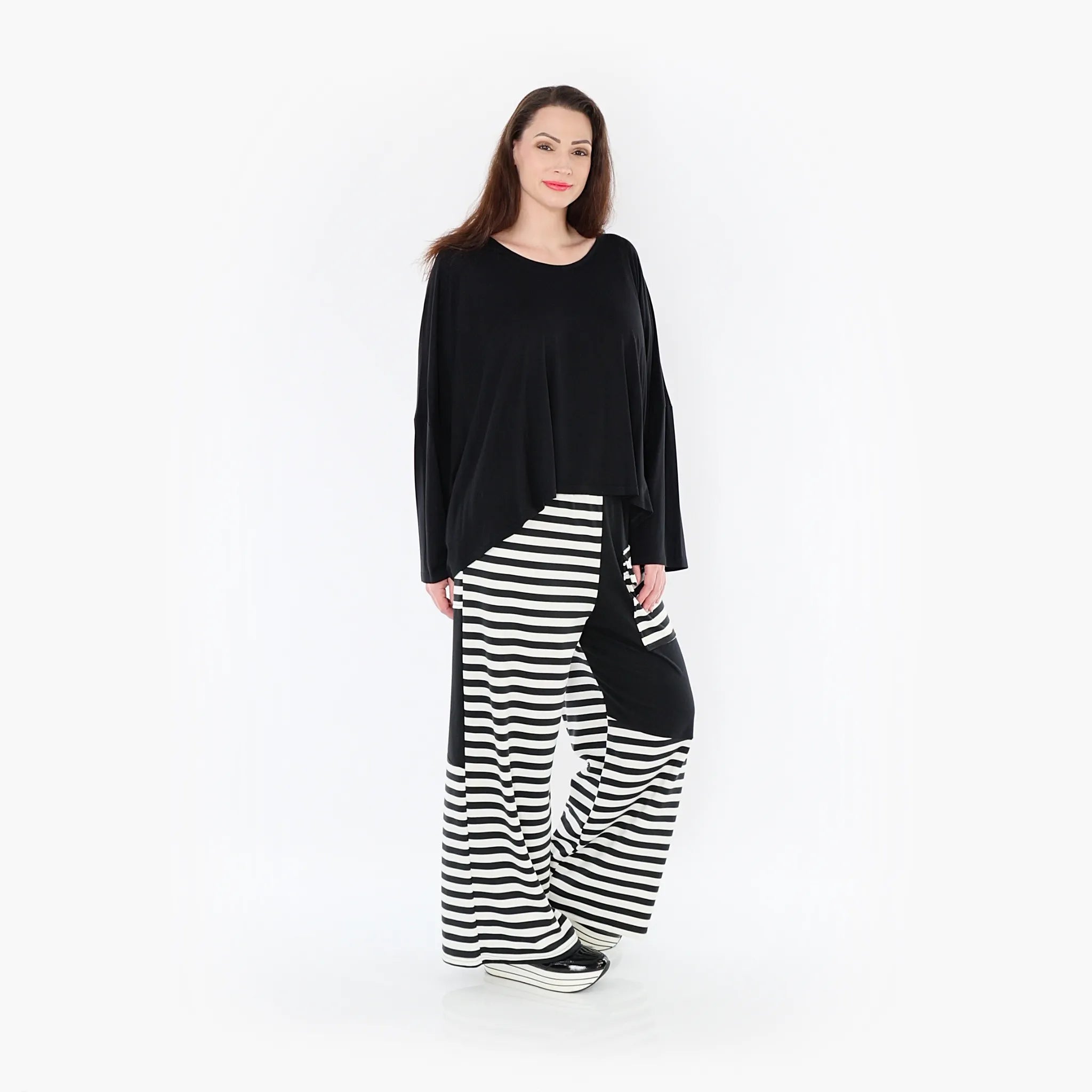 Oversize Damen Hose, AKH Fashion, Viskose, gerader Form, Lagenlook Mode, große Größen - SEELENlook