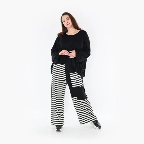 Oversize Damen Hose, AKH Fashion, Viskose, gerader Form, Lagenlook Mode, große Größen - SEELENlook