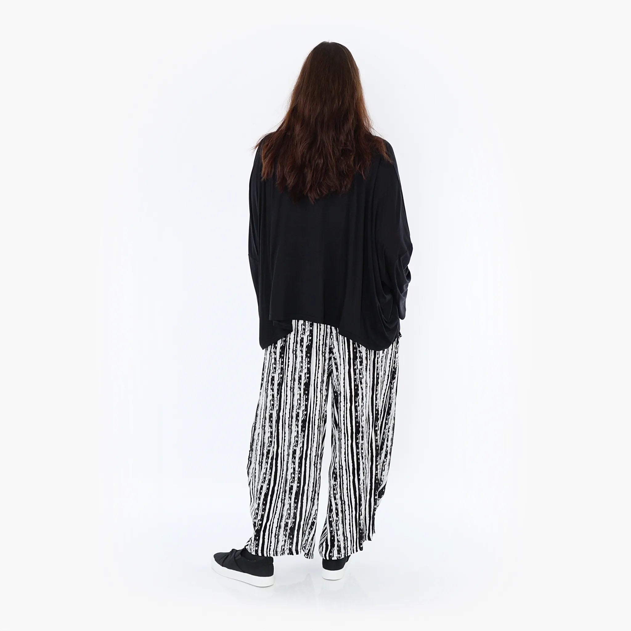  Ballonhose von AKH Fashion aus Viskose, 1408069, Schwarz/Weiß, Pinselstrich, Schick
