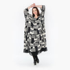  Ballonkleid von AKH Fashion aus Viskose, 1426.06984, Schwarz/Ecru, Grafik, Schick, Modern
