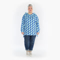  AKH Fashion Bigshirt in gerader Form, aus Baumwolle, 1427.06988, Türkis/Blau, Kariert, Schick