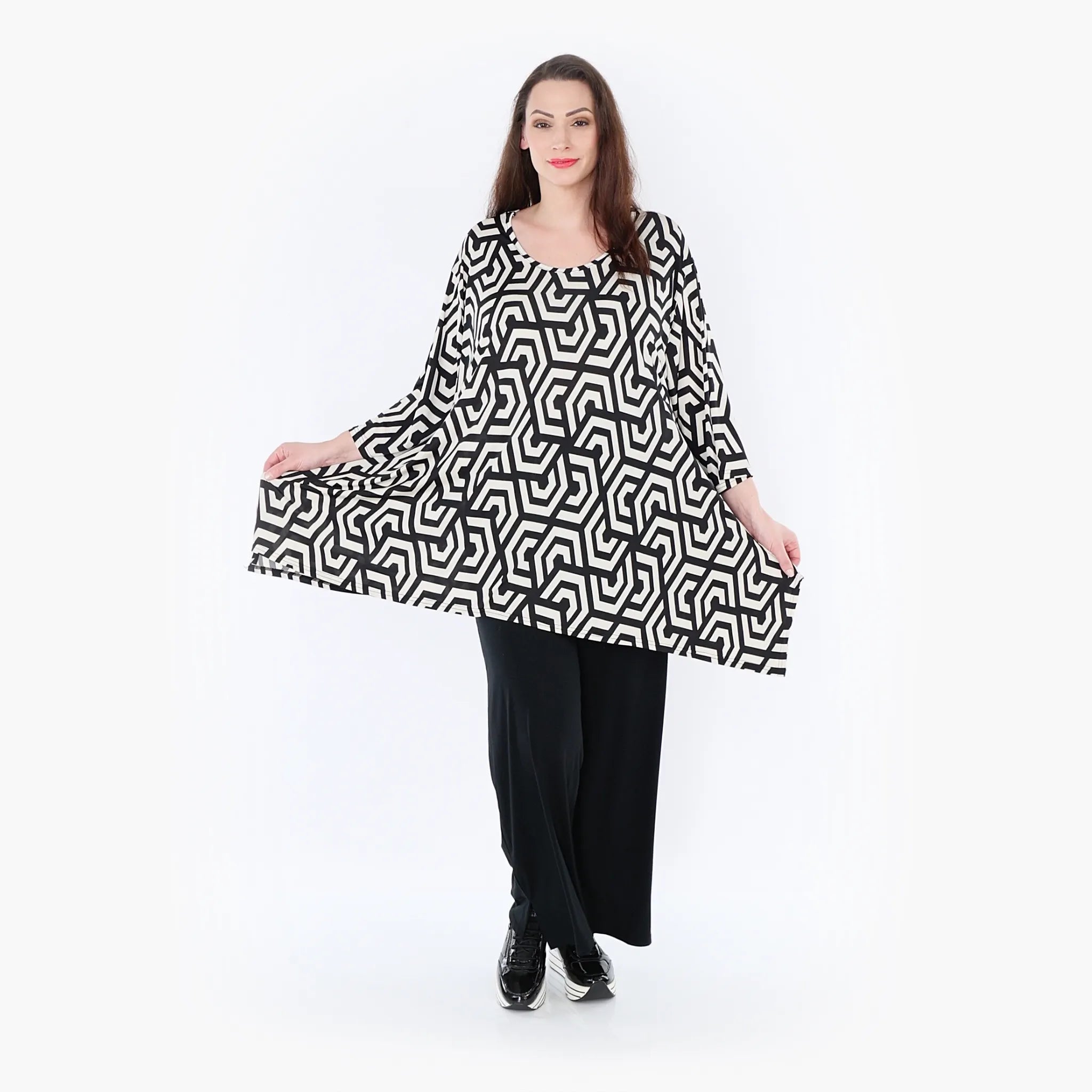 A-Form Shirt von AKH Fashion aus Viskose, ausgefallene, zeitlose Lagenlook Mode