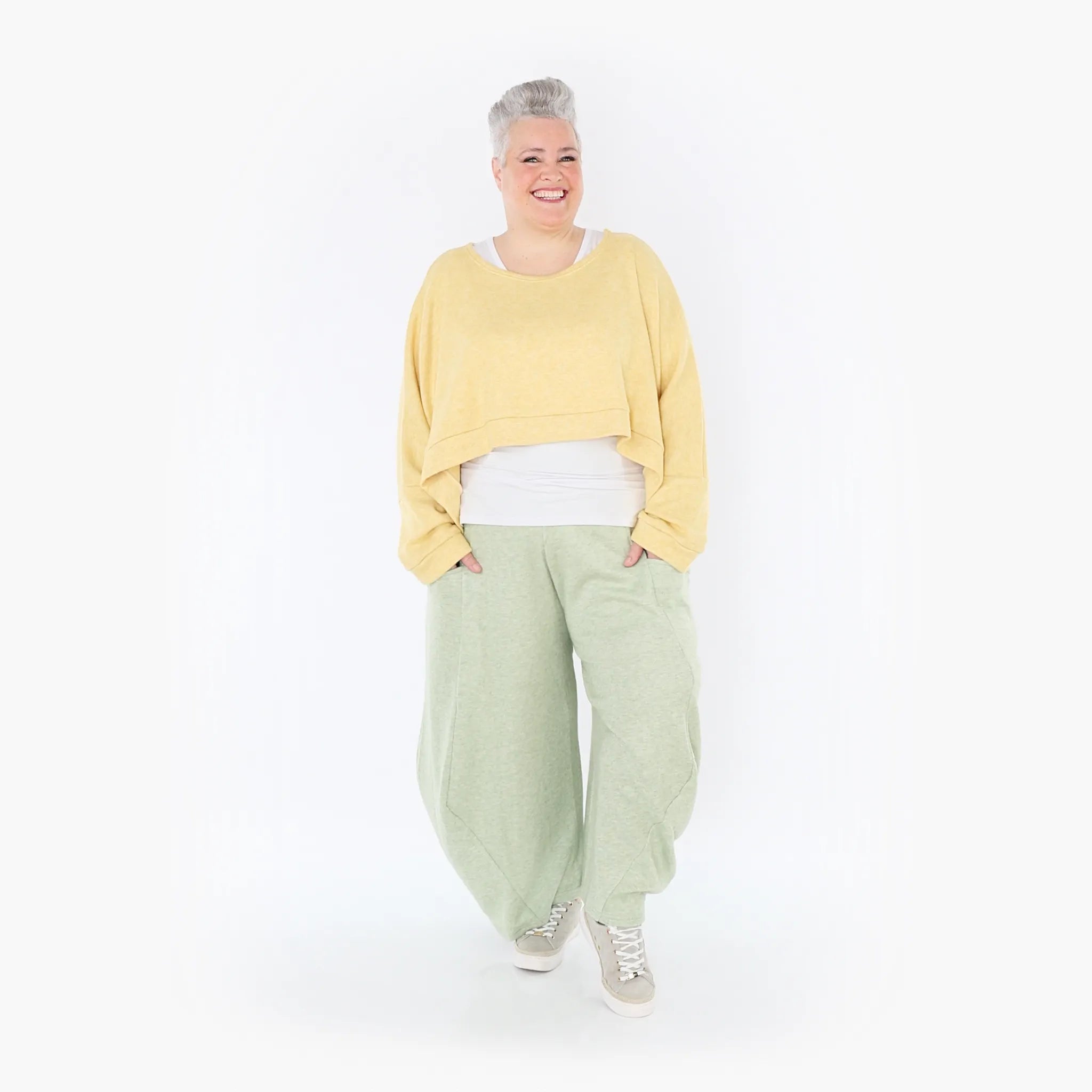  AKH Fashion Bigshirt in kastiger Form, aus Viskose, 1429.07011, LimeGelb, Schick, Modern