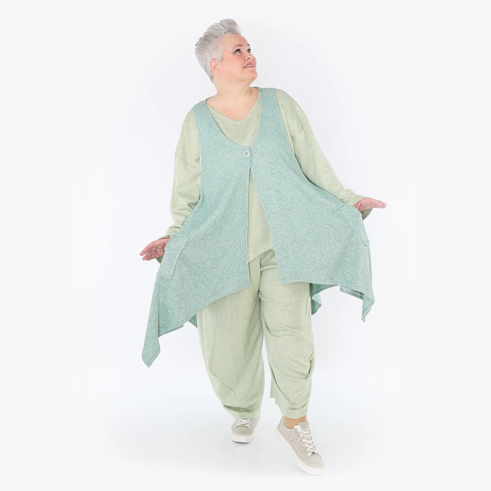  A-Form Weste von AKH Fashion aus Viskose, 1429.00110, Mint, Schick, Modern, Bequem, Schick