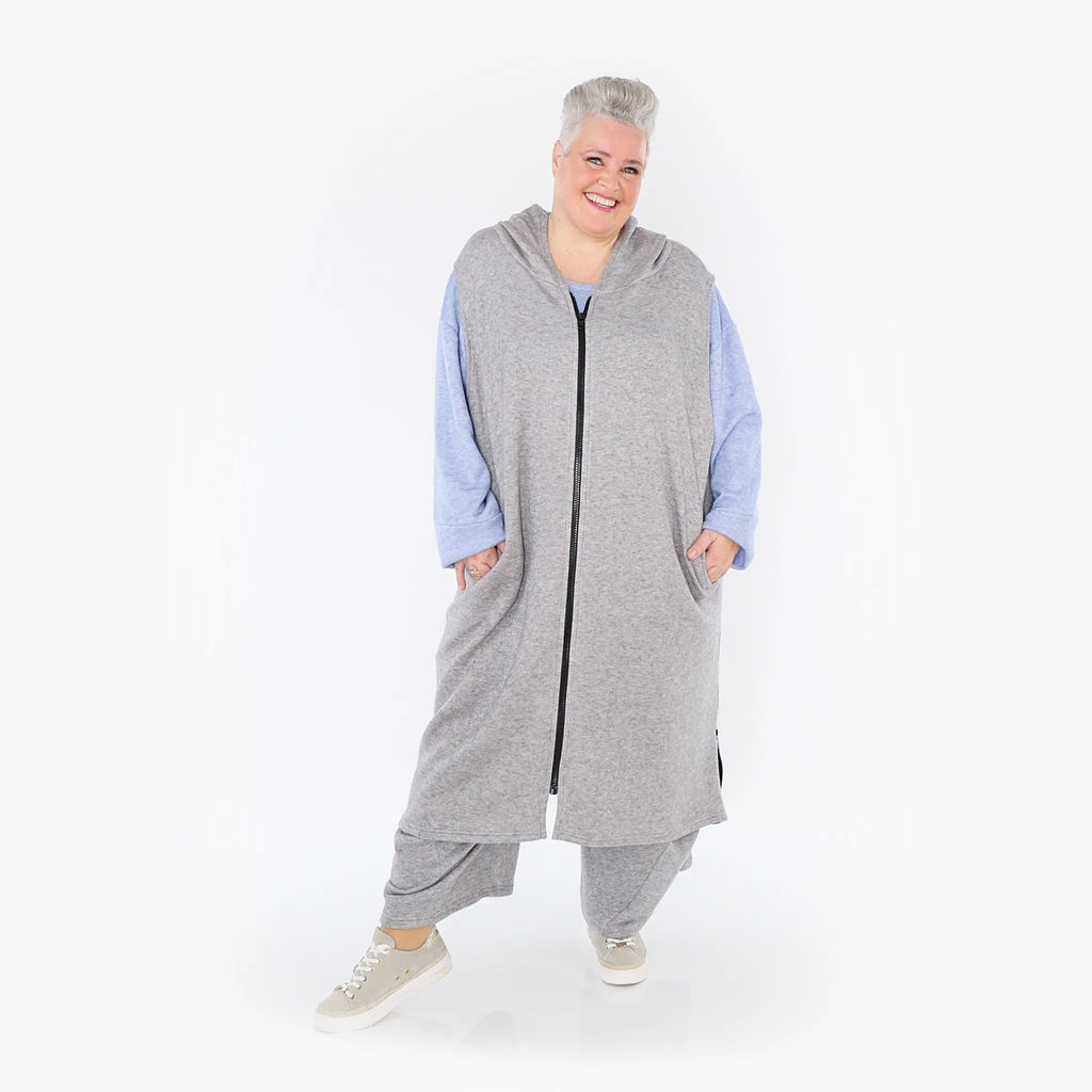  AKH Fashion Weste in gerader Form, aus Viskose, 1429.06879, Hellgrau, Schick, Modern