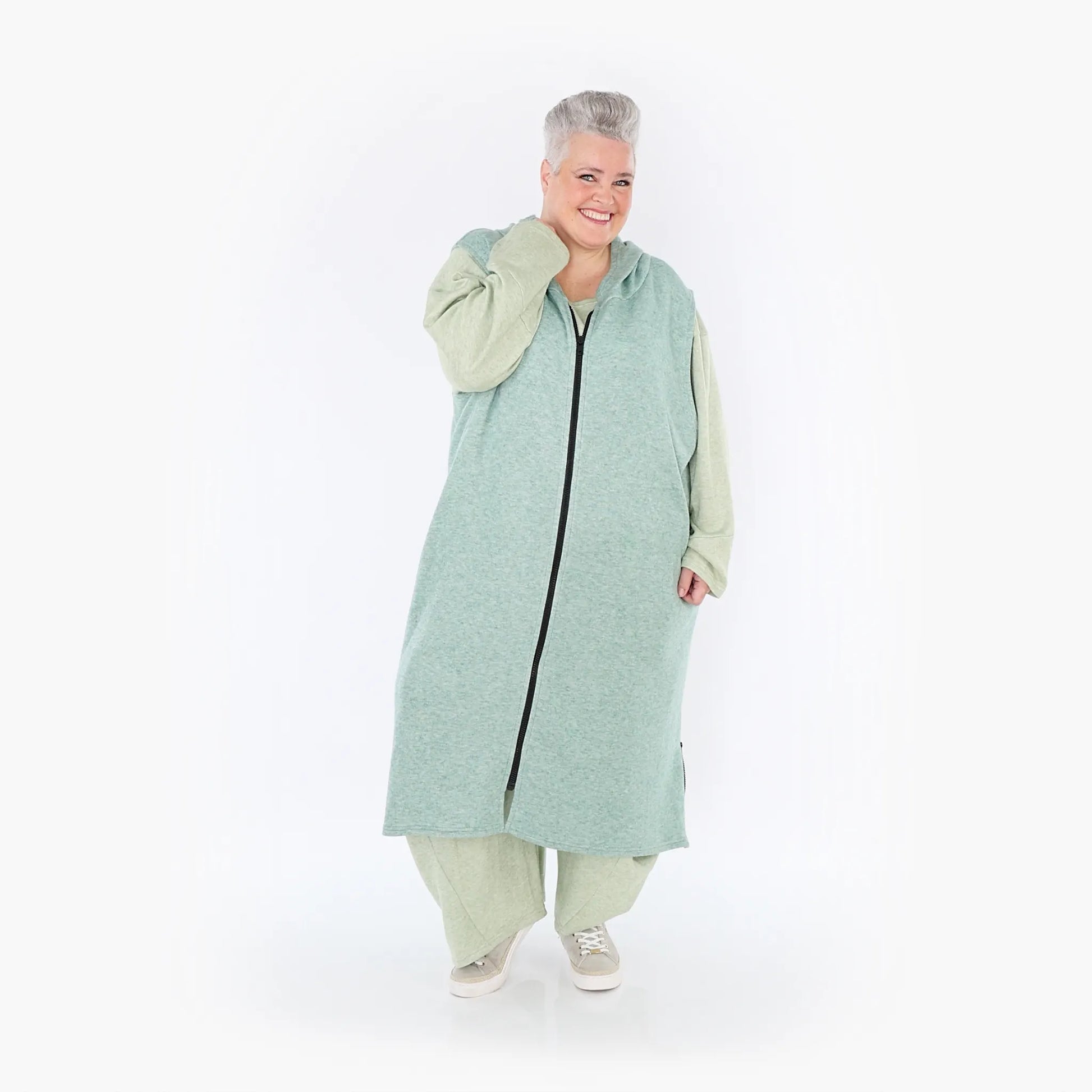  AKH Fashion Weste in gerader Form, aus Viskose, 1429.06879, Mint, Schick, Modern, Bequem