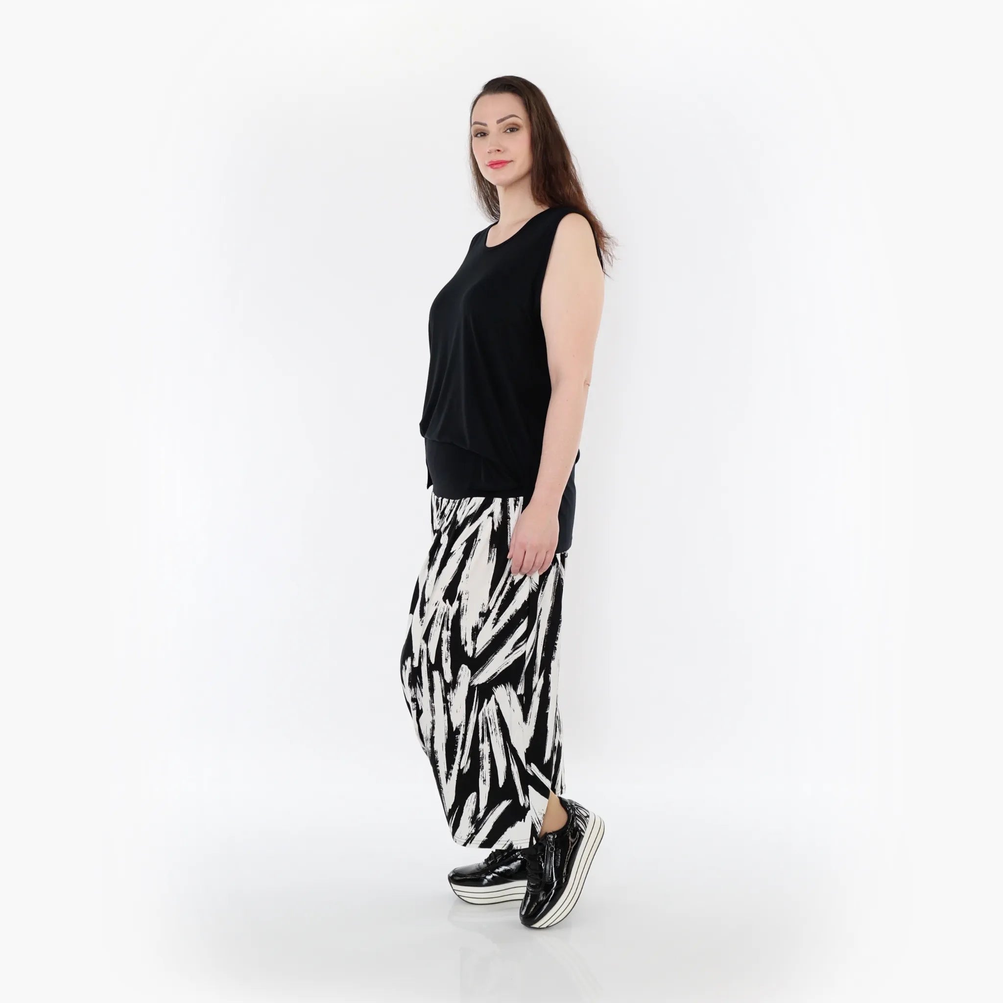  Haremshose von AKH Fashion aus Viskose, 1439.06944, Weiß/Schwarz, Schick, Modern, Bequem