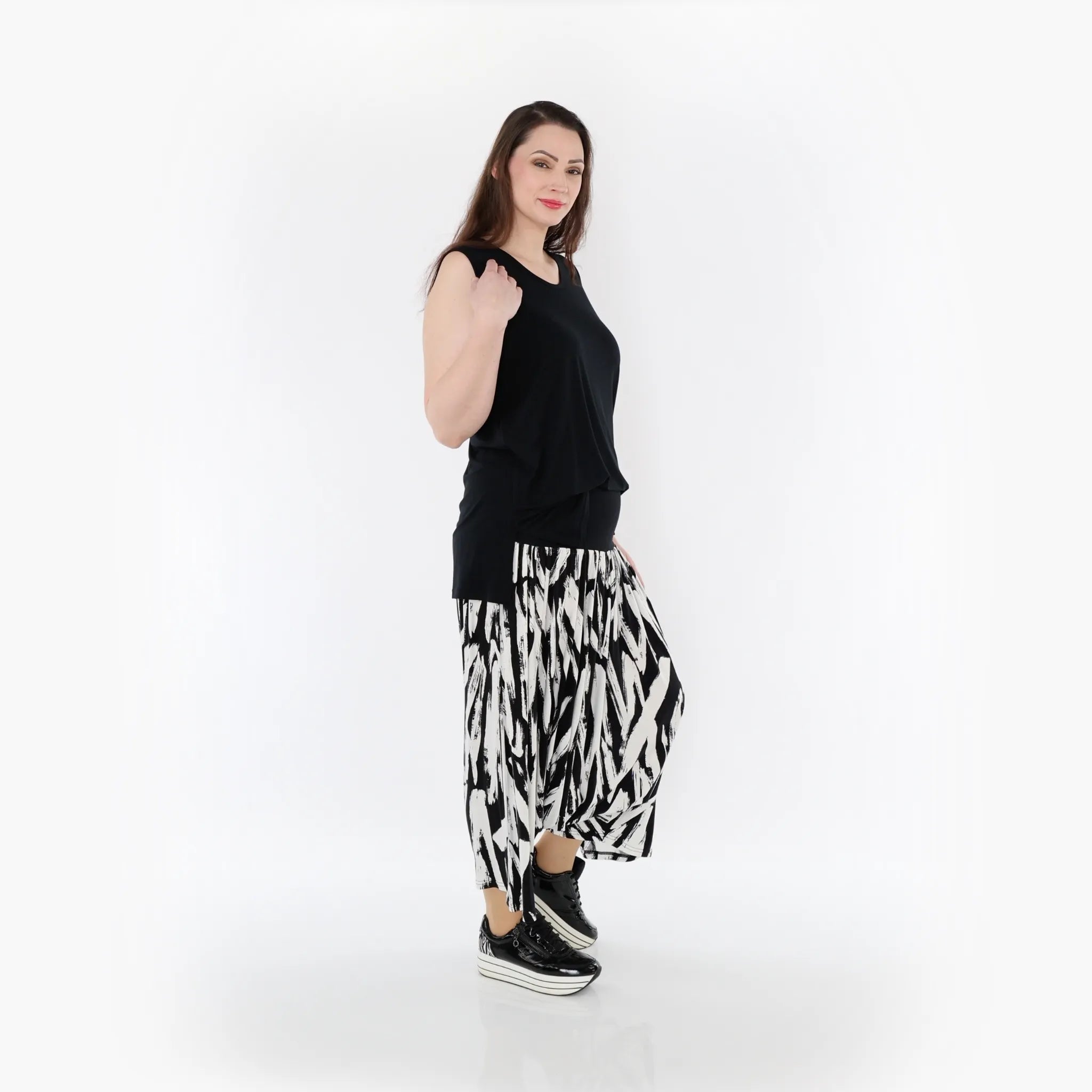  Haremshose von AKH Fashion aus Viskose, 1439.06944, Weiß/Schwarz, Schick, Modern, Bequem