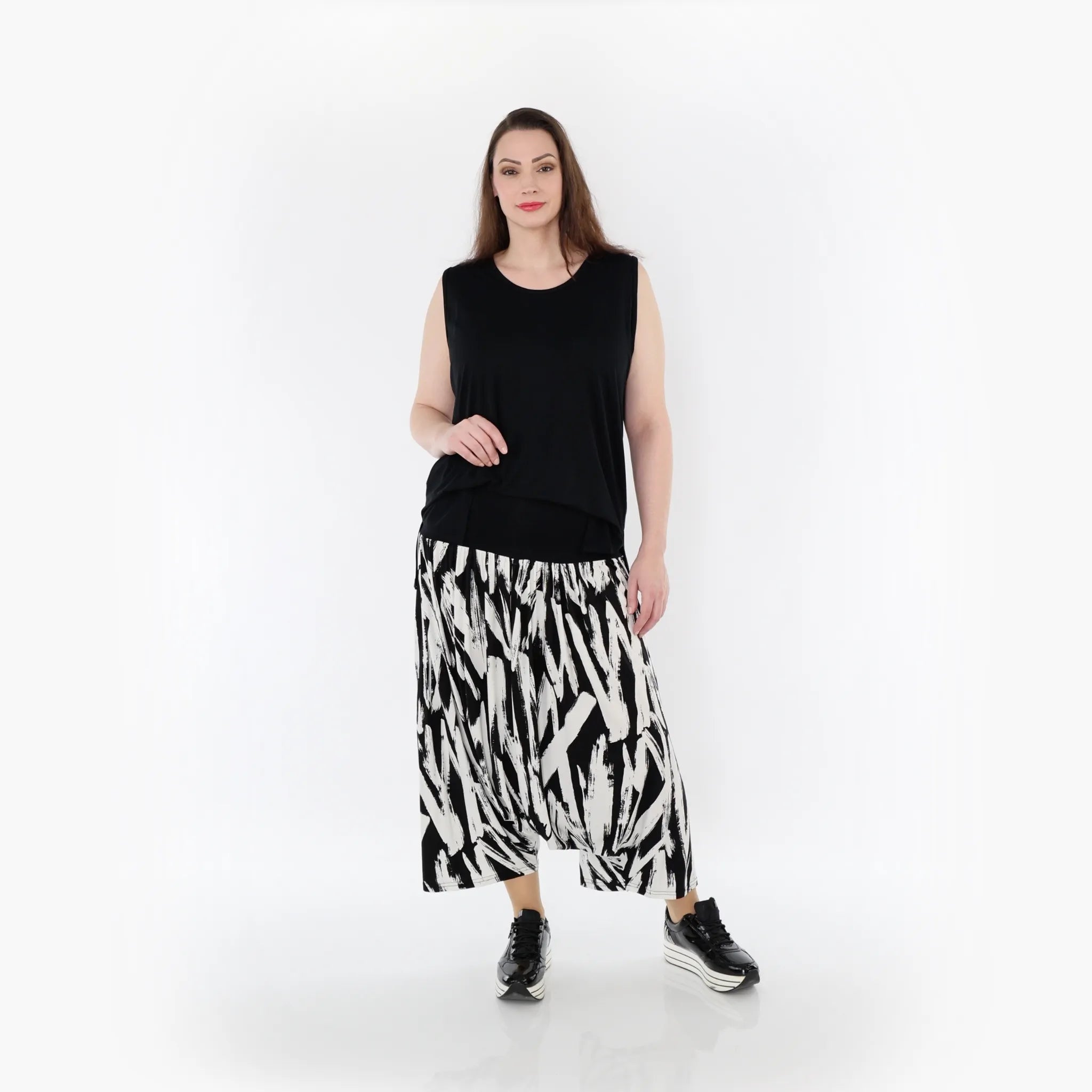  Haremshose von AKH Fashion aus Viskose, 1439.06944, Weiß/Schwarz, Schick, Modern, Bequem