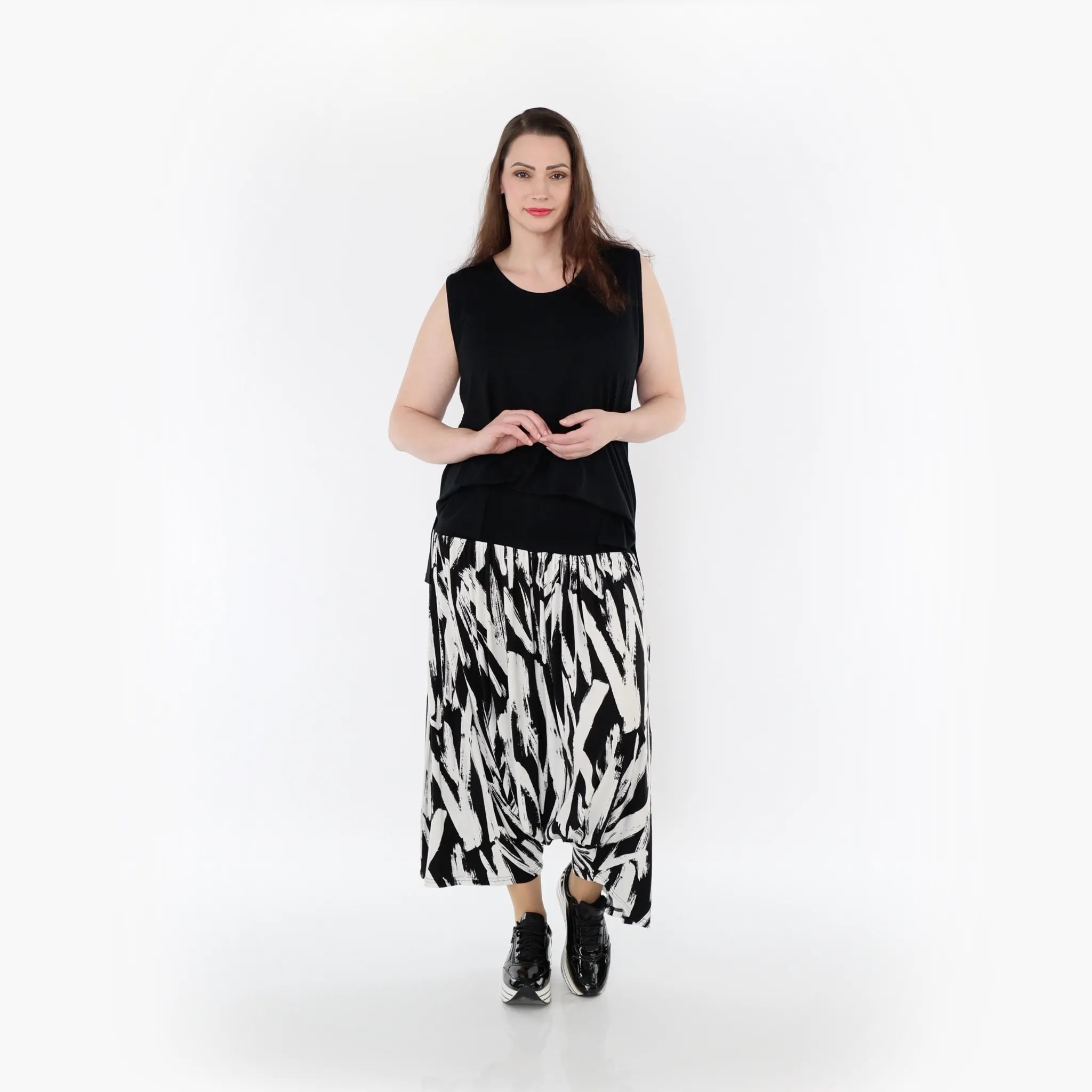  Haremshose von AKH Fashion aus Viskose, 1439.06944, Weiß/Schwarz, Schick, Modern, Bequem