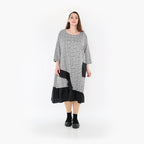  AKH Fashion Kleid in asymmetrischer Form, aus Baumwolle, 1444.07024, Schwarz/Weiß, Schick