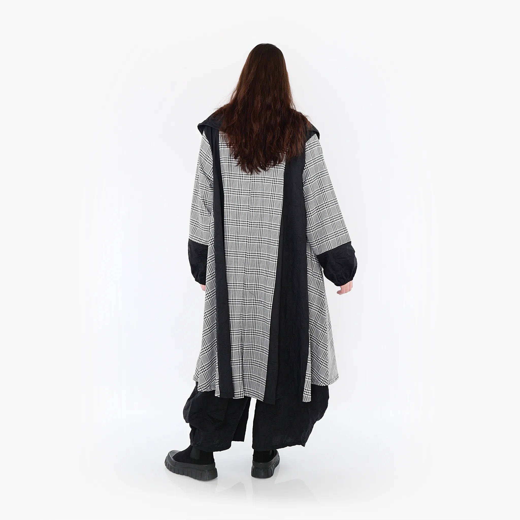  A-Form Mantel von AKH Fashion aus Baumwolle, 1444.07034, Schwarz/Weiß, Schick, Modern