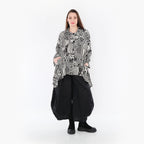  A-Form Jacke von AKH Fashion aus Rayon, 1445.07038, Ecru/Schwarz, Grafik, Schick, Modern