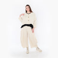  AKH Fashion Jacke in gerundeter Form, aus Baumwolle, 1447.00130, Ecru, Streifen, Schick