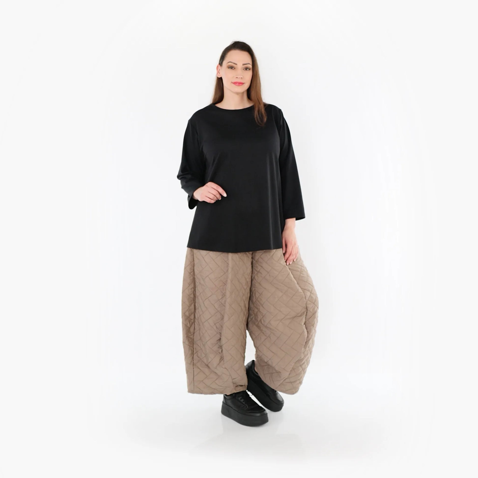  Ballonhose von AKH Fashion aus Materialmix, 1448.08069, Cognac, Kariert, Schick, Modern