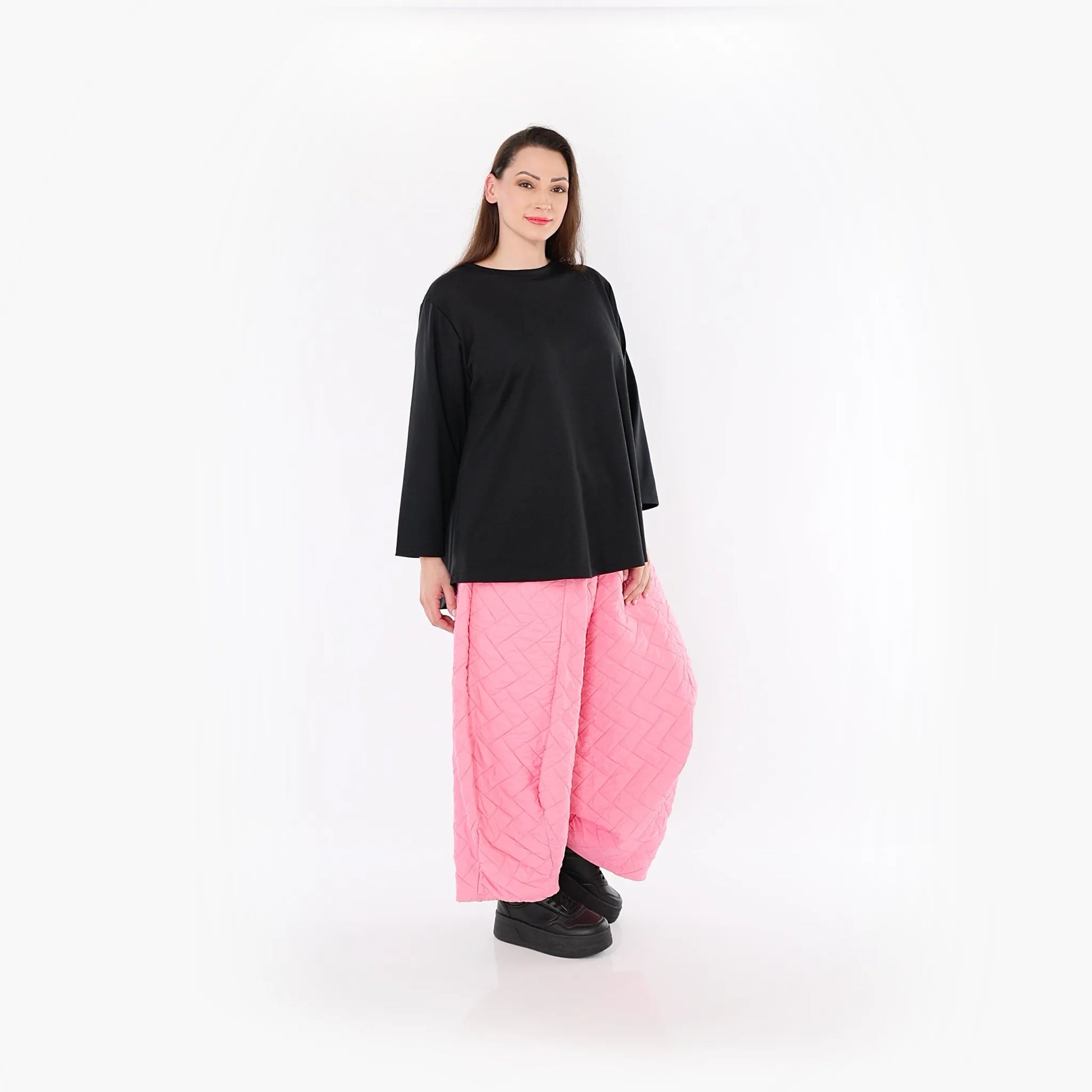  Ballonhose von AKH Fashion aus Materialmix, 1448.08069, Pink, Kariert, Schick, Modern