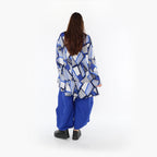  Ballonhose von AKH Fashion aus Materialmix, 1450.06631, Royalblau, Jacquard, Schick