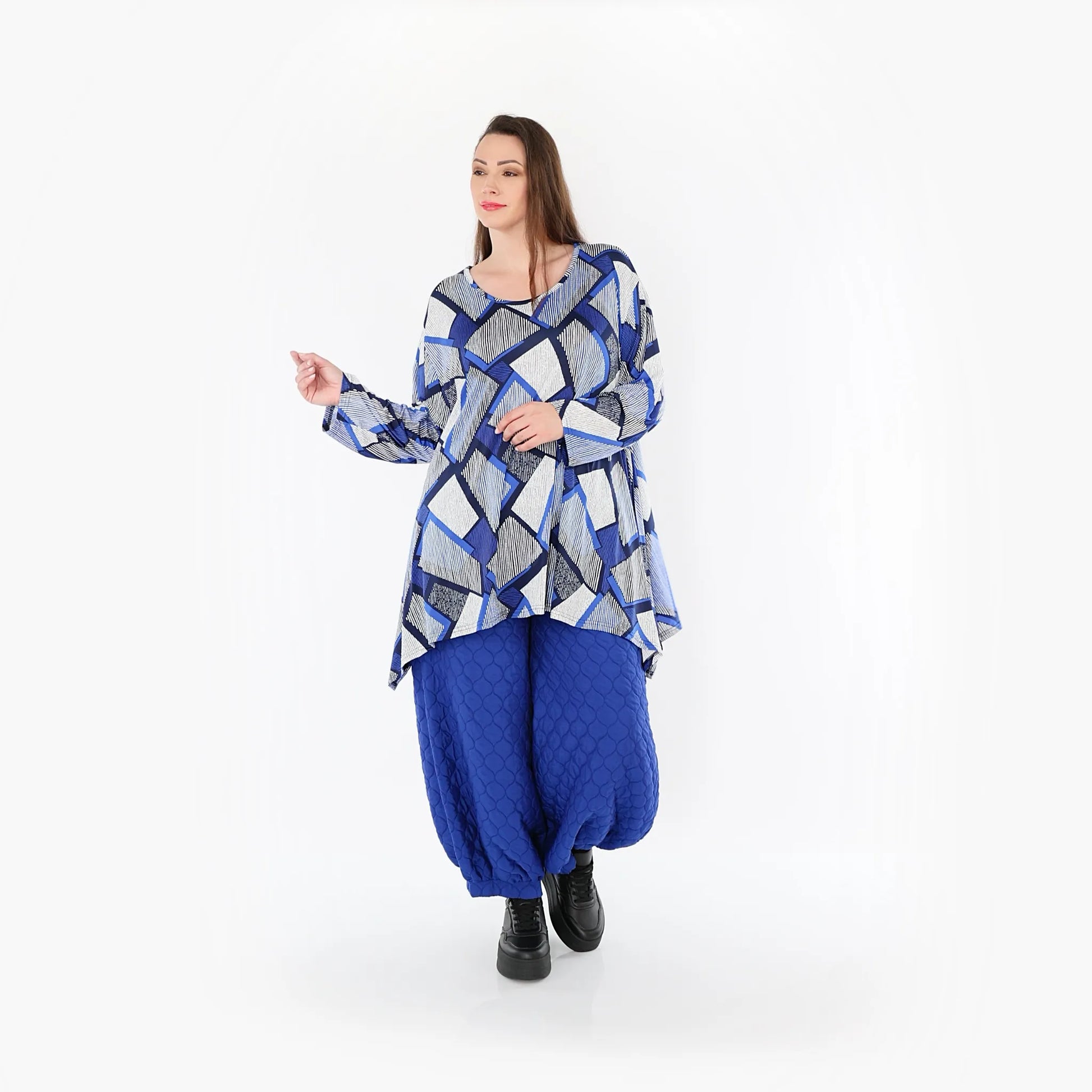  Ballonhose von AKH Fashion aus Materialmix, 1450.08067, Royalblau, Jacquard, Schick