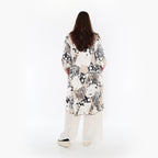 AKH Fashion Bigshirt in Vokuhila-Form, aus Materialmix, 1451.06837, Beige/Weiß/Schwarz