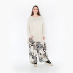  Ballonhose von AKH Fashion aus Materialmix, 1451.08069, Beige/Weiß/Schwarz, Punkte, Schick