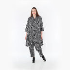  A-Form Jacke von AKH Fashion aus Materialmix, 1452.06970, Schwarz/Weiß, Abstrakt, Schick