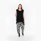  Haremshose von AKH Fashion aus Materialmix, 1453.06813, Schwarz/Weiß, Abstrakt, Schick