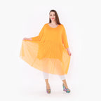  AKH Fashion Kleid in gerader Form, aus Materialmix, 1457.07046, Orange, Ausgefallen