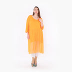  AKH Fashion Kleid in gerader Form, aus Materialmix, 1457.07046, Orange, Ausgefallen