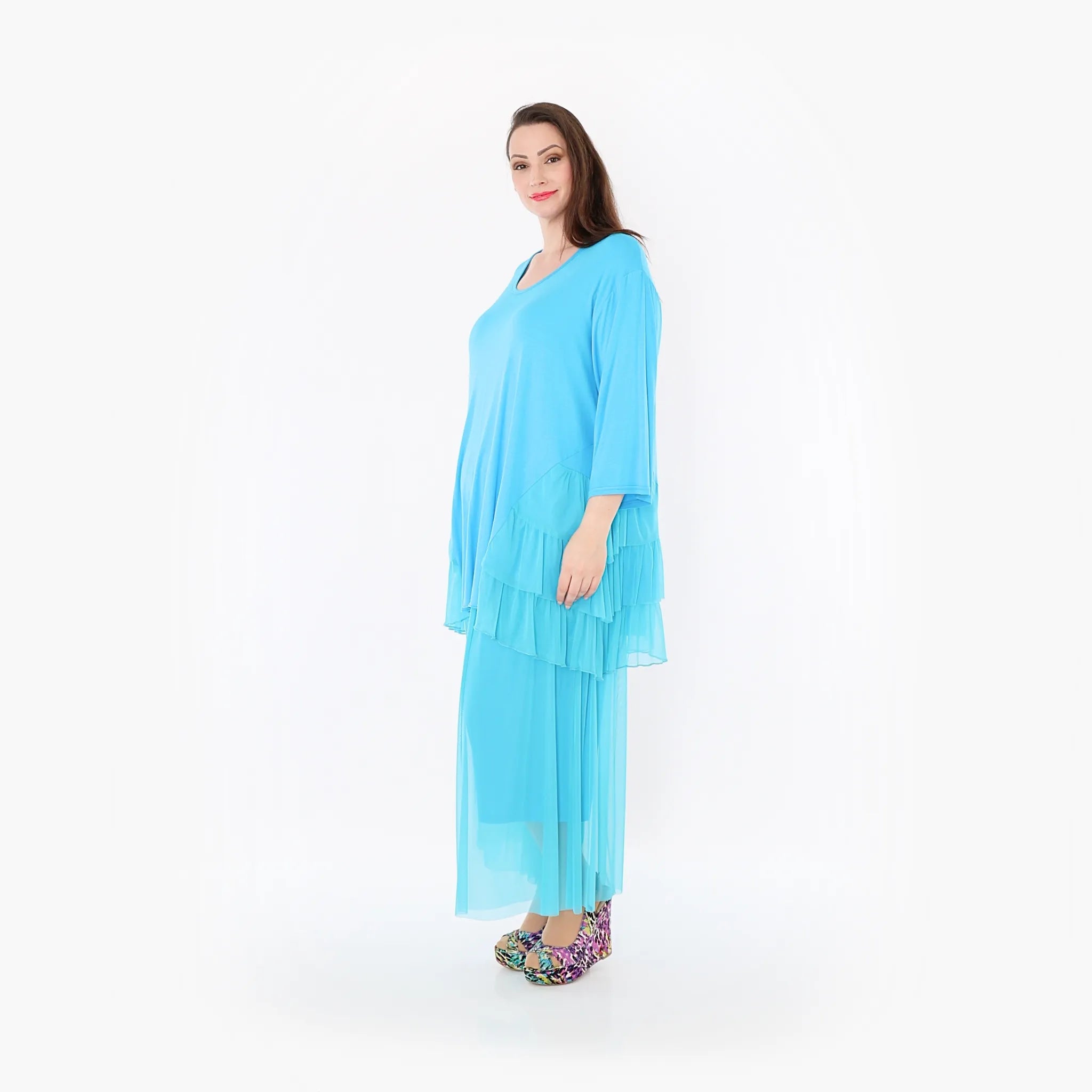  AKH Fashion Hose in gerader Form, aus Materialmix, 1457.07047, Türkis, Ausgefallen, Schick