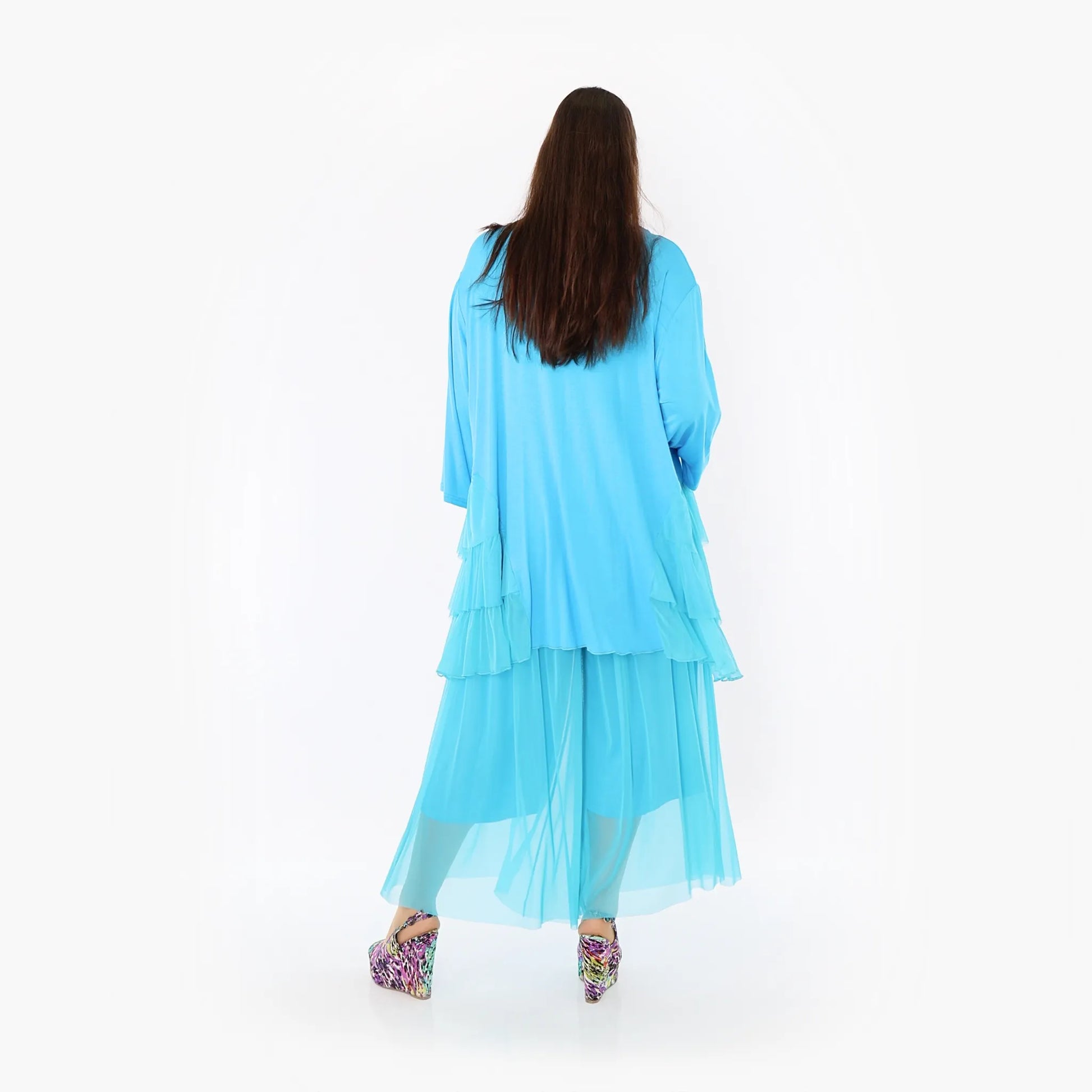  AKH Fashion Hose in gerader Form, aus Materialmix, 1457.07047, Türkis, Ausgefallen, Schick