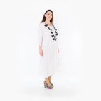  A-Form Kleid von AKH Fashion aus Materialmix, 1457.07048, Weiß, Ausgefallen, Zeitlos