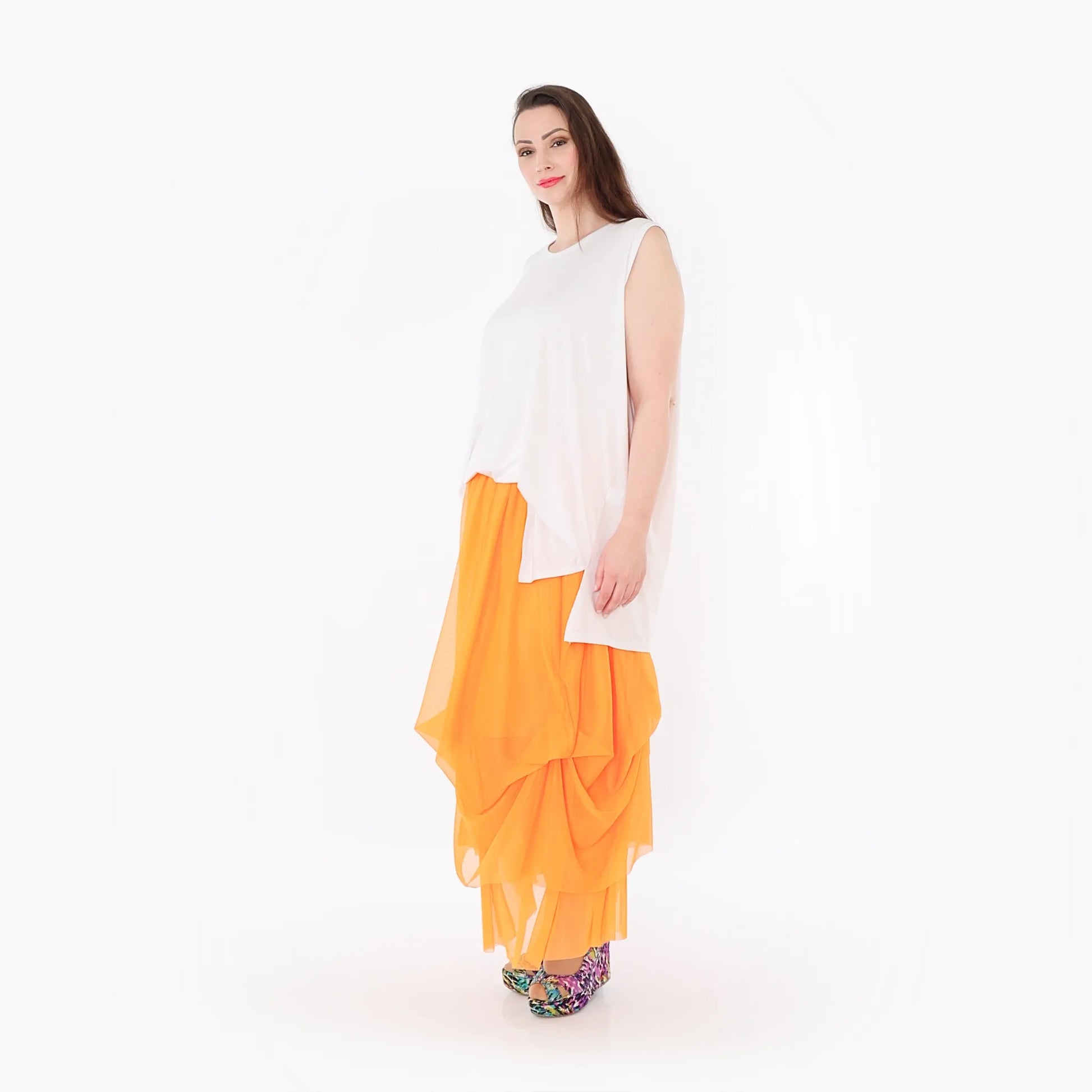  Ballonrock von AKH Fashion aus Materialmix, 1457.07049, Orange, Ausgefallen, Zeitlos