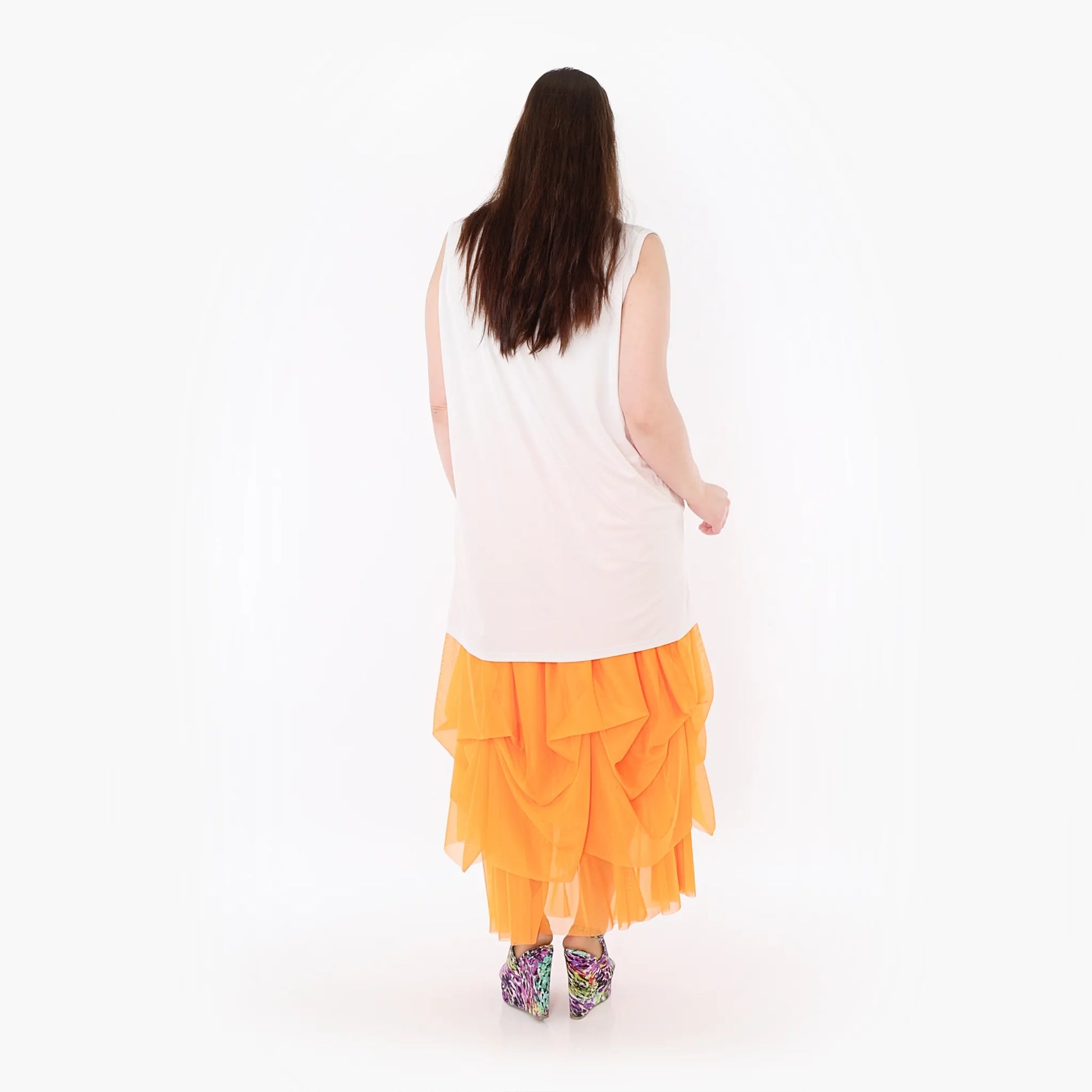  Ballonrock von AKH Fashion aus Materialmix, 1457.07049, Orange, Ausgefallen, Zeitlos