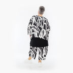  AKH Fashion Bigshirt in kastiger Form, aus Viskose, 1460.03018, Schwarz/Weiß, Zebra, Schick