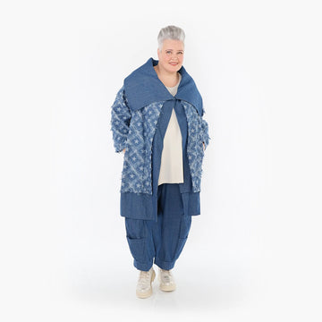  AKH Fashion Jacke in gerader Form, aus Baumwolle, 1464.07053, Jeansblau/Grau, Raute
