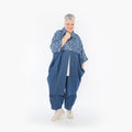  Ballonmantel von AKH Fashion aus Baumwolle, 1464.07055, Jeansblau/Grau, Raute, Schick