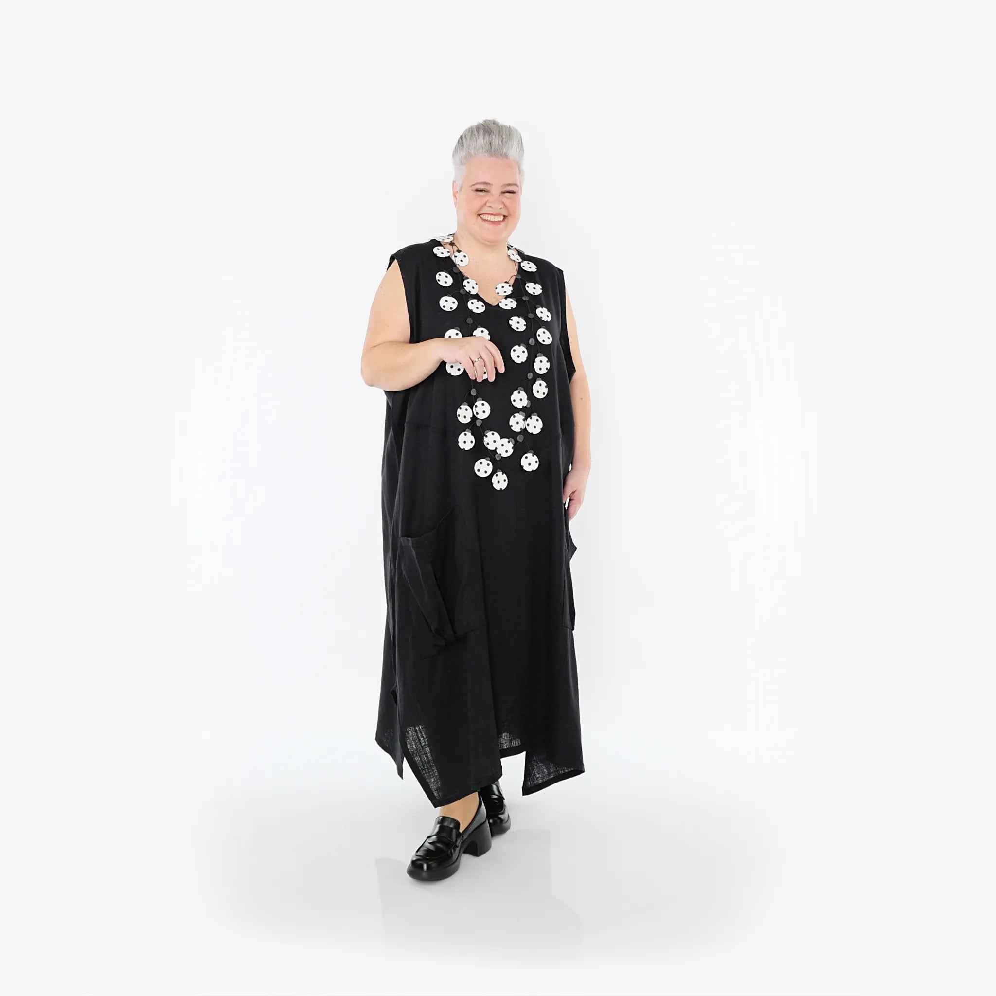  A-Form Kleid von AKH Fashion aus Viskose, 1468.07056, Schwarz, Ausgefallen, Zeitlos