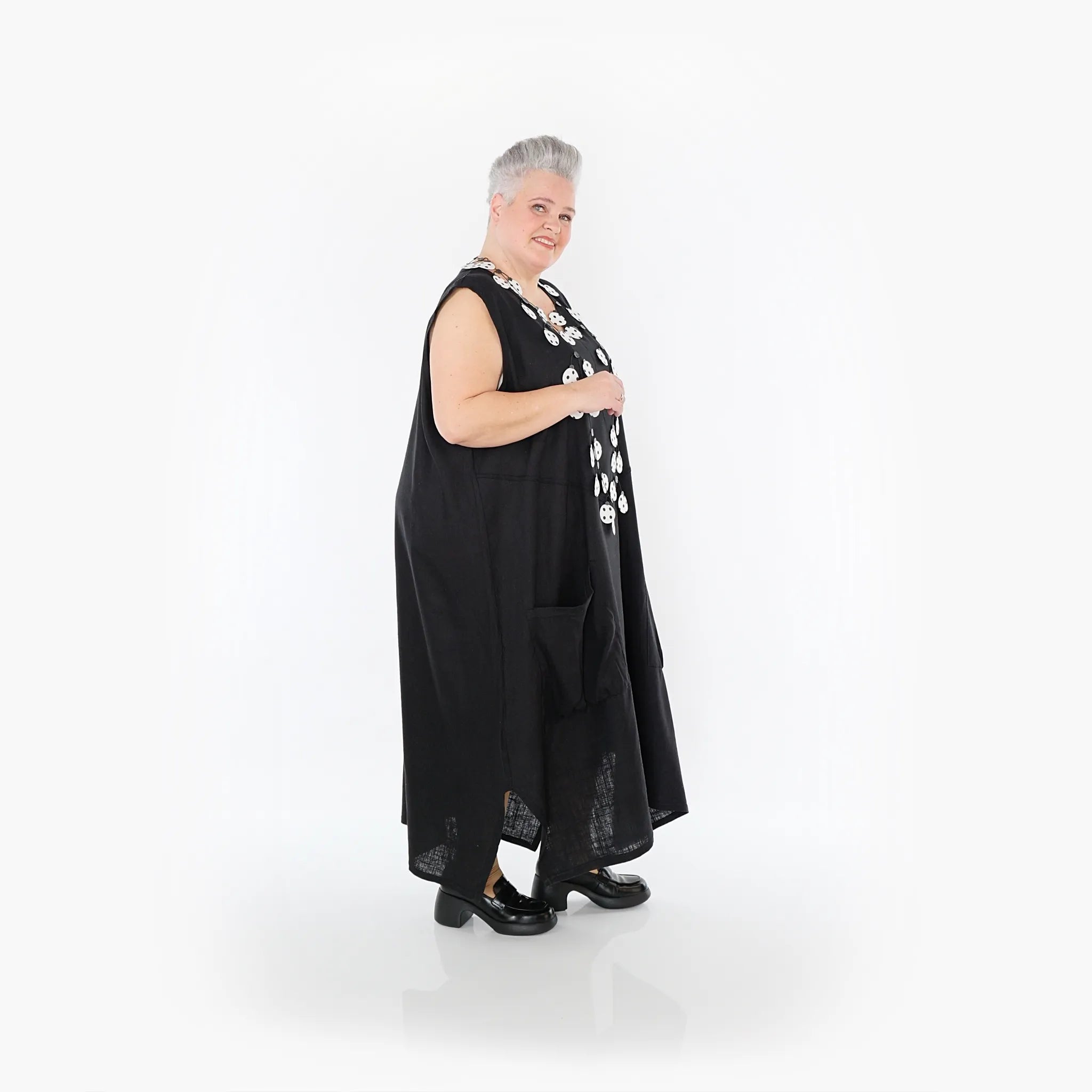  A-Form Kleid von AKH Fashion aus Viskose, 1468.07056, Schwarz, Ausgefallen, Zeitlos