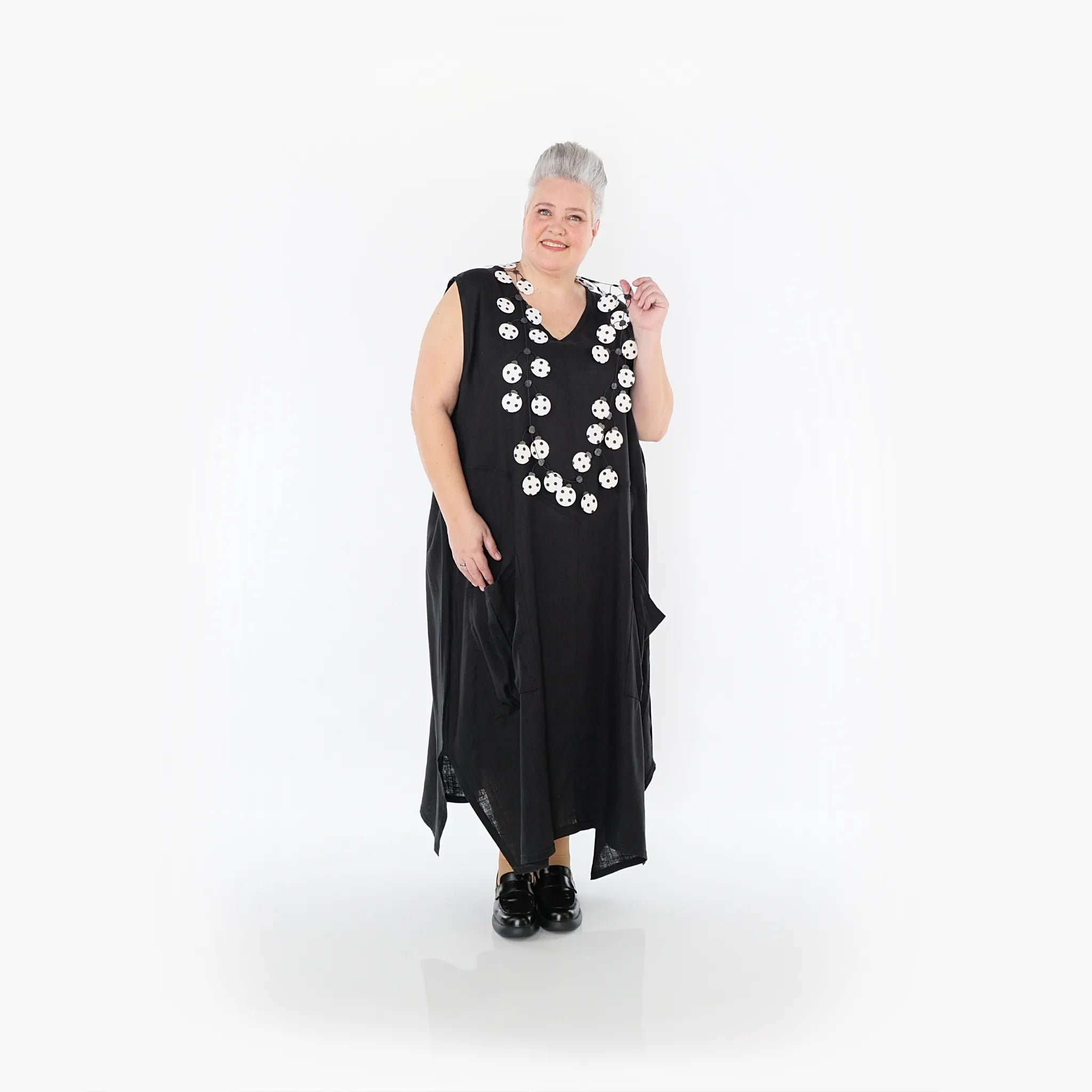  A-Form Kleid von AKH Fashion aus Viskose, 1468.07056, Schwarz, Ausgefallen, Zeitlos