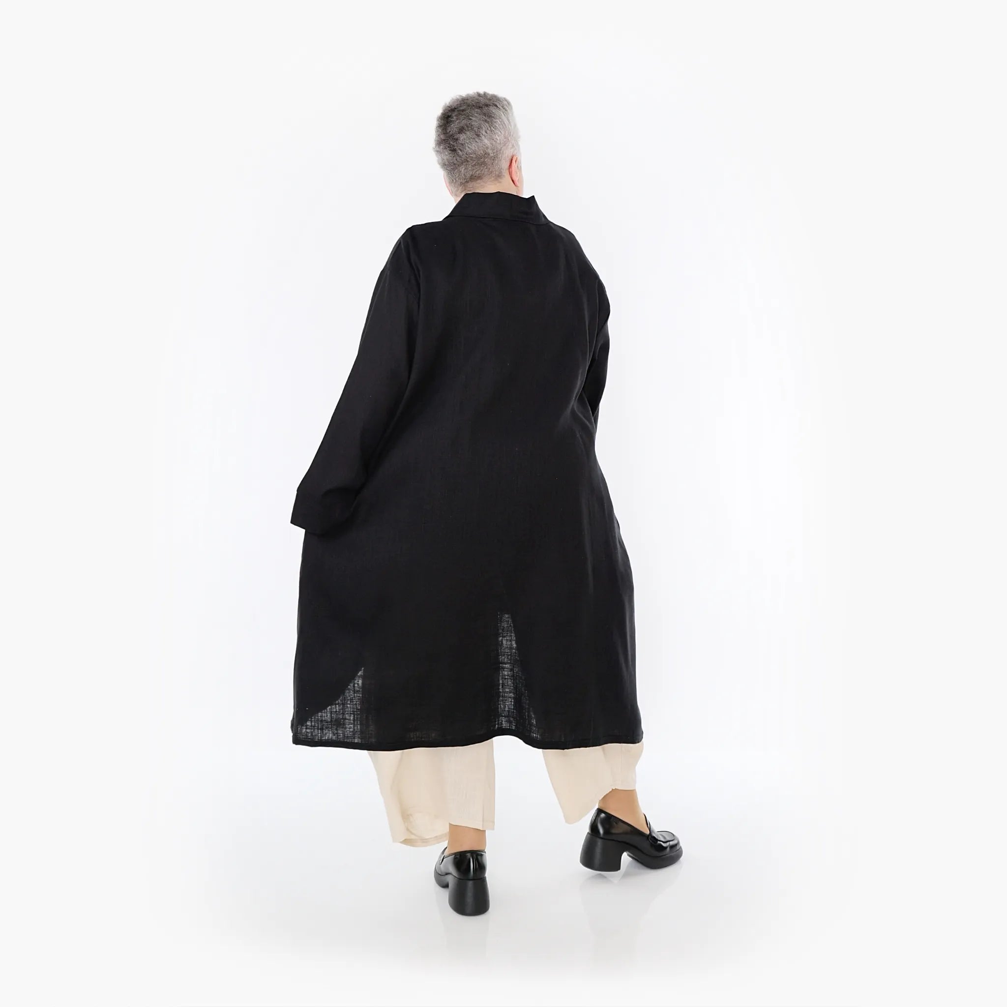  A-Form Mantel von AKH Fashion aus Viskose, 1468.07057, Schwarz, Ausgefallen, Zeitlos