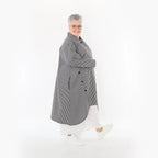  A-Form Bluse von AKH Fashion aus Baumwolle, 1472.07057, Anthrazit/Weiß, Streifen, Schick