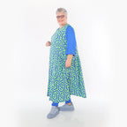  Ballon Tunika von AKH Fashion aus Viskose, 1473.07058, Lime/Blau, Grafik, Ausgefallen