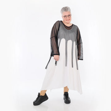  AKH Fashion Bigshirt in kastiger Form, aus Viskose, 1474.06966, Schwarz, Ausgefallen, Zeitlos