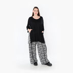  AKH Fashion Hose in gerader Form, aus Viskose, 1475.07074, Schwarz/Weiß, Buchstaben