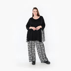  A-Form Bigshirt von AKH Fashion aus Viskose, 1475.07069, Schwarz/Weiß, Buchstaben, Schick